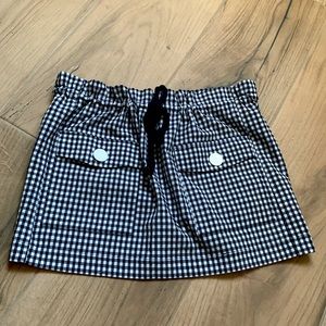 ZARA Paper bag navy gingham skirt L